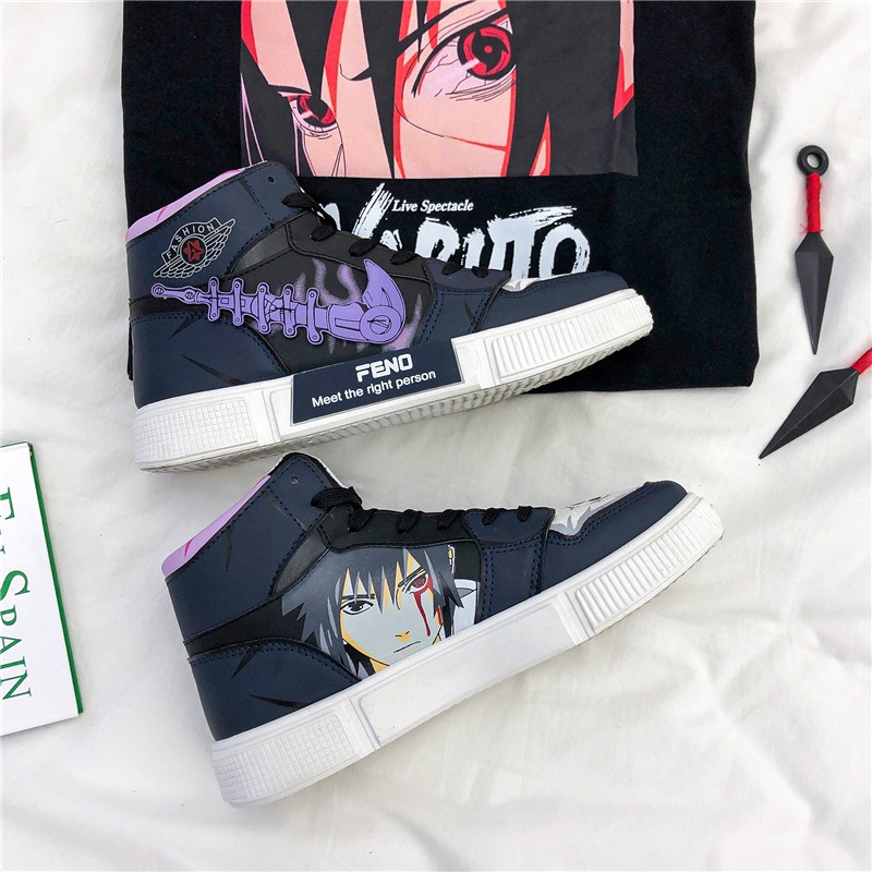 Terlaris Import Anime Sepatu Casual Santai Pria Naruto Uchiha Sasuke Cowok Running Lari Sneaker Kets Keren Nyaman 197