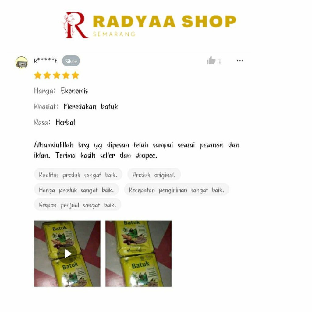 Sido Muncul Jamu Batuk 10's Herbal - Untuk Batuk Berdahak