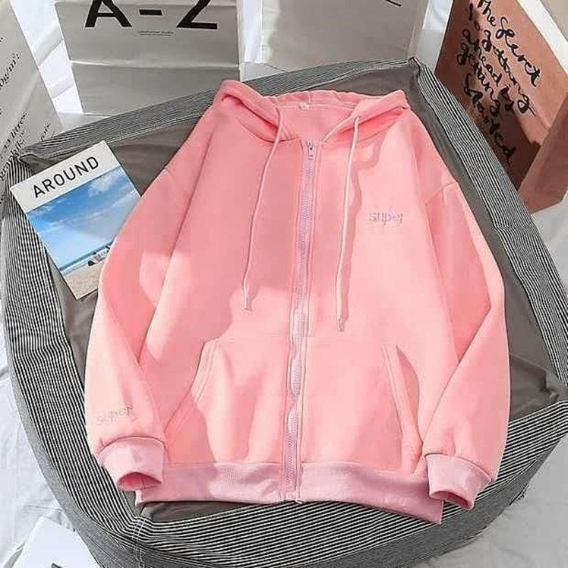 SWITER HOODIE JIPER PINK
