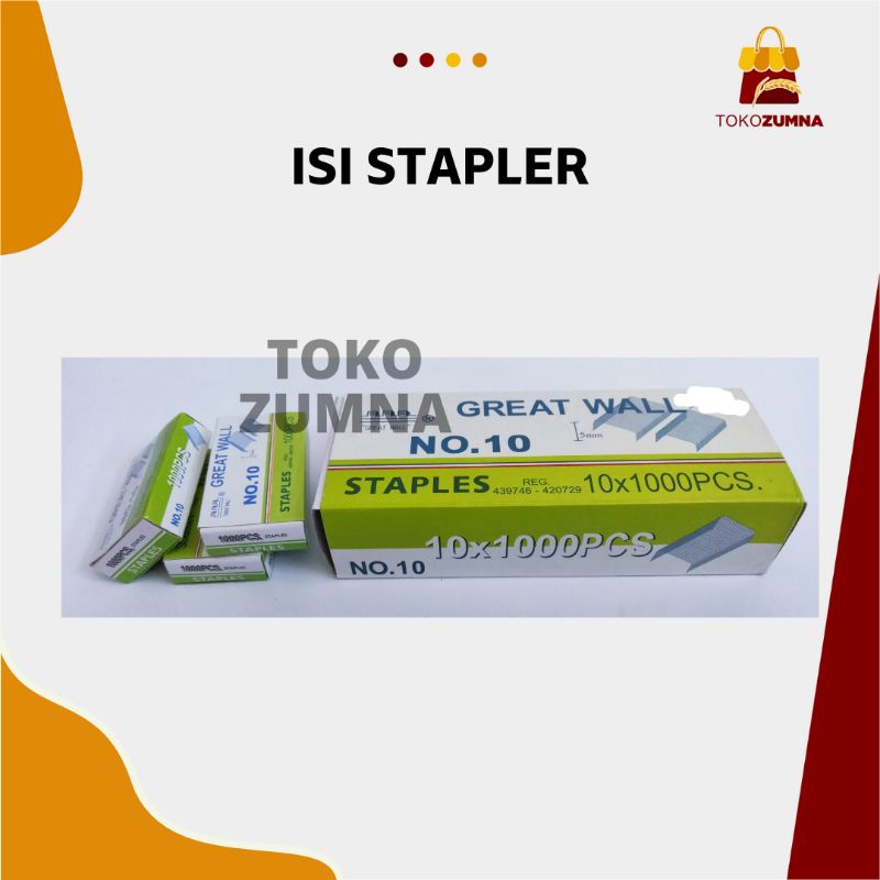 

Isi Staples No 10 Great Wall / Refill Isi Stapler Kecil Murah / Isi Staples Kecil