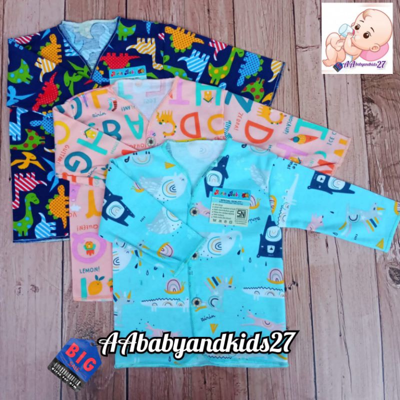 AIRIN 6PC BAJU BAYI LENGAN PANJANG FULLPRINT USIA NEWBORN 0-4BULAN SNI HIGHT QUALITY MOTIF RANDOM