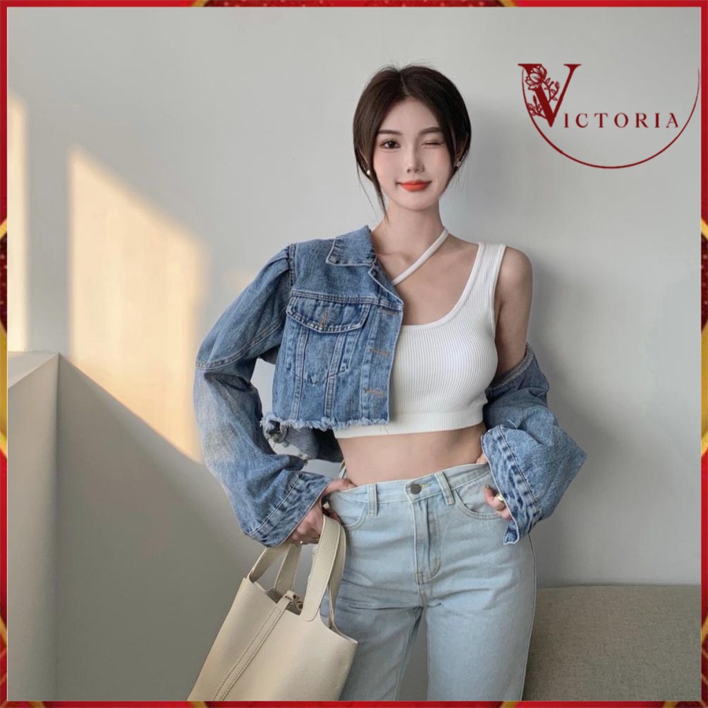 Victoria Tanktop Crop Top Tali Samping Korean Cross Tanktop Stylish Wanita Toga Padded Tanktop Crop Tanktop Bra With Cup Tanpa Kawat Import 1108