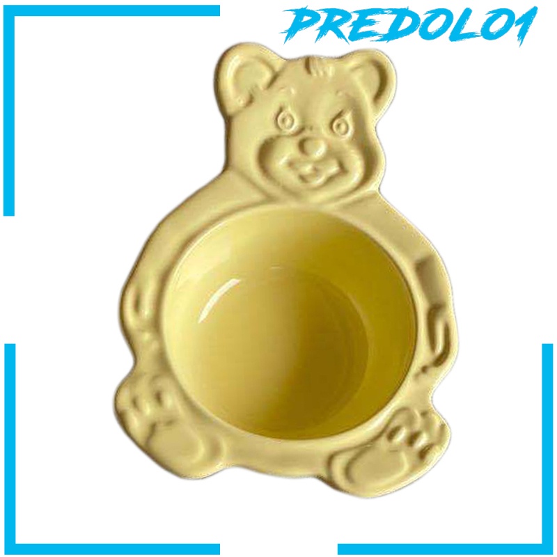 [PREDOLO1] Cute Cartoon Ceramic Bowl Bear-shaped Oatmeal Milk Dessert Serving Tableware