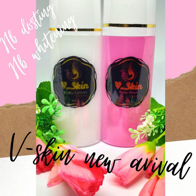 Hb dosting super Whitening hb V skin extra whitening pemutih badan super