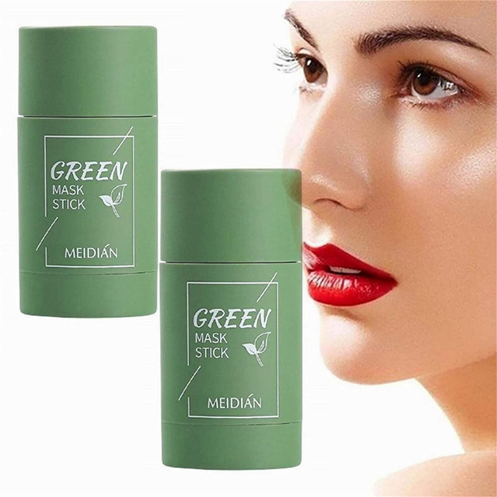 Green Mask Stick Original Green Tea Masker Wajah Pembersih Penghilang Komedo Wajah Ekstrak Teh Hijau