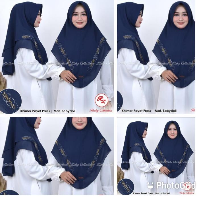 ✿ HIJAB PAYET CHANNEL SUPER COOL BAHAN CERRUTY 2 LAYER HIJAB INSTAN PAYET CHANNEL ORI RIZKY COLLLECT