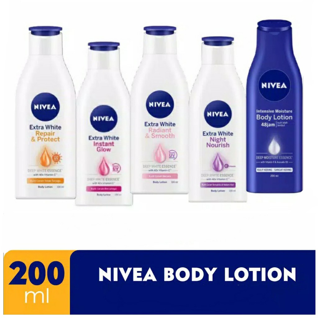 Jual Nivea Body Lotion Extra White 200ml All Variant Harga Satuan ...