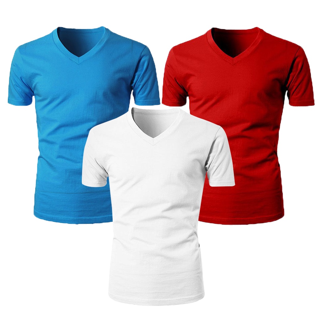 KATUN ASLI Agree Kaos Oblong Pria Leher V Art SG SA 007 T-Shirt Sport Cowok V-Neck Polos