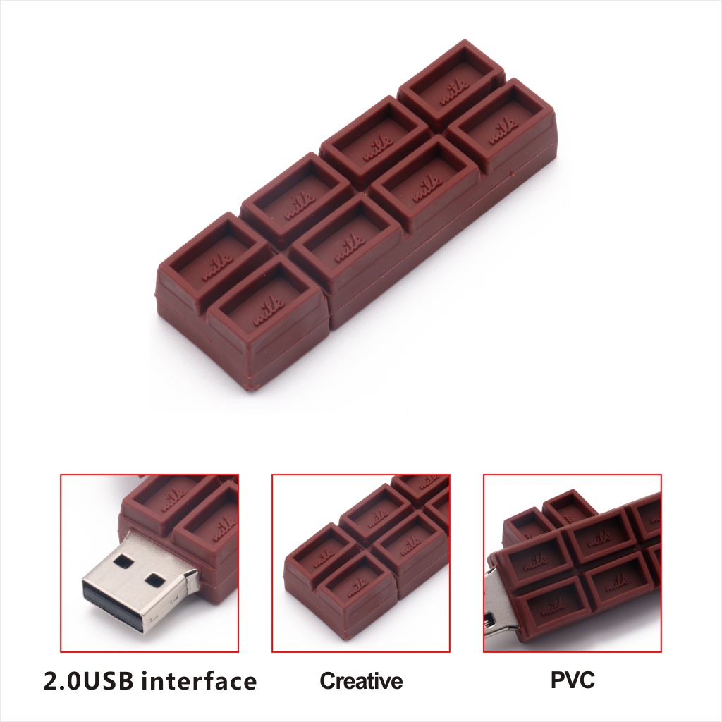 Flash Disk USB Portable High Speed Bentuk Coklat Bahan Silica gel Kapasitas 8GB / 16GB / 32GB / 64GB / 128GB