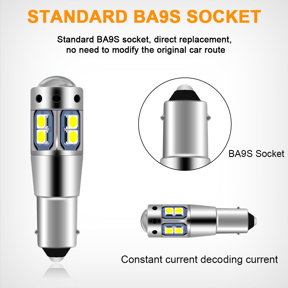 1pc Lampu Baca 10 LED Ba9s TW4 180 Derajat Untuk Mobil°  Bax9s H6W 150° Ic Bay9S H21W 120° Lampu Led Super Terang Untuk Mobil