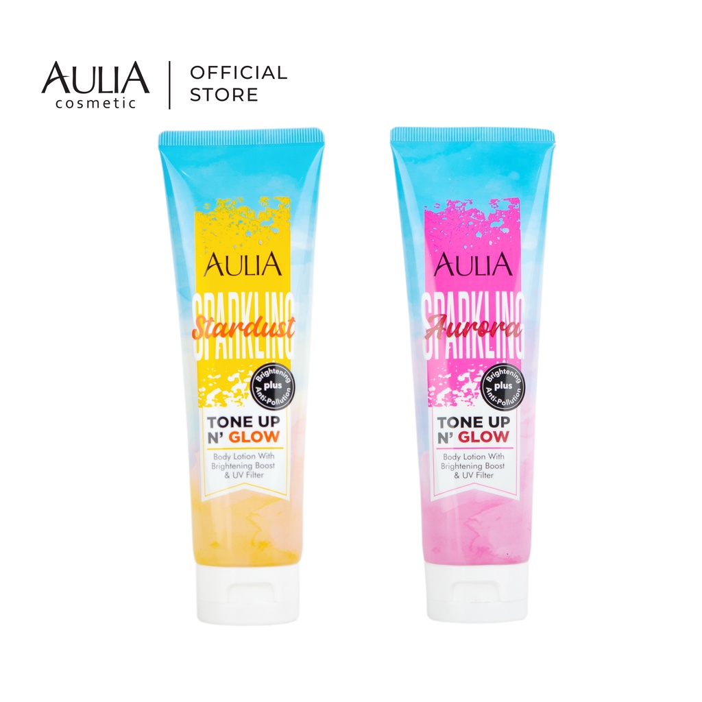 AULIA Sparkling  Tone Up N'Glow Lotion [  Brightening Boost + Anti - Pollution With Niacinamide Dan Vitamin E ]
