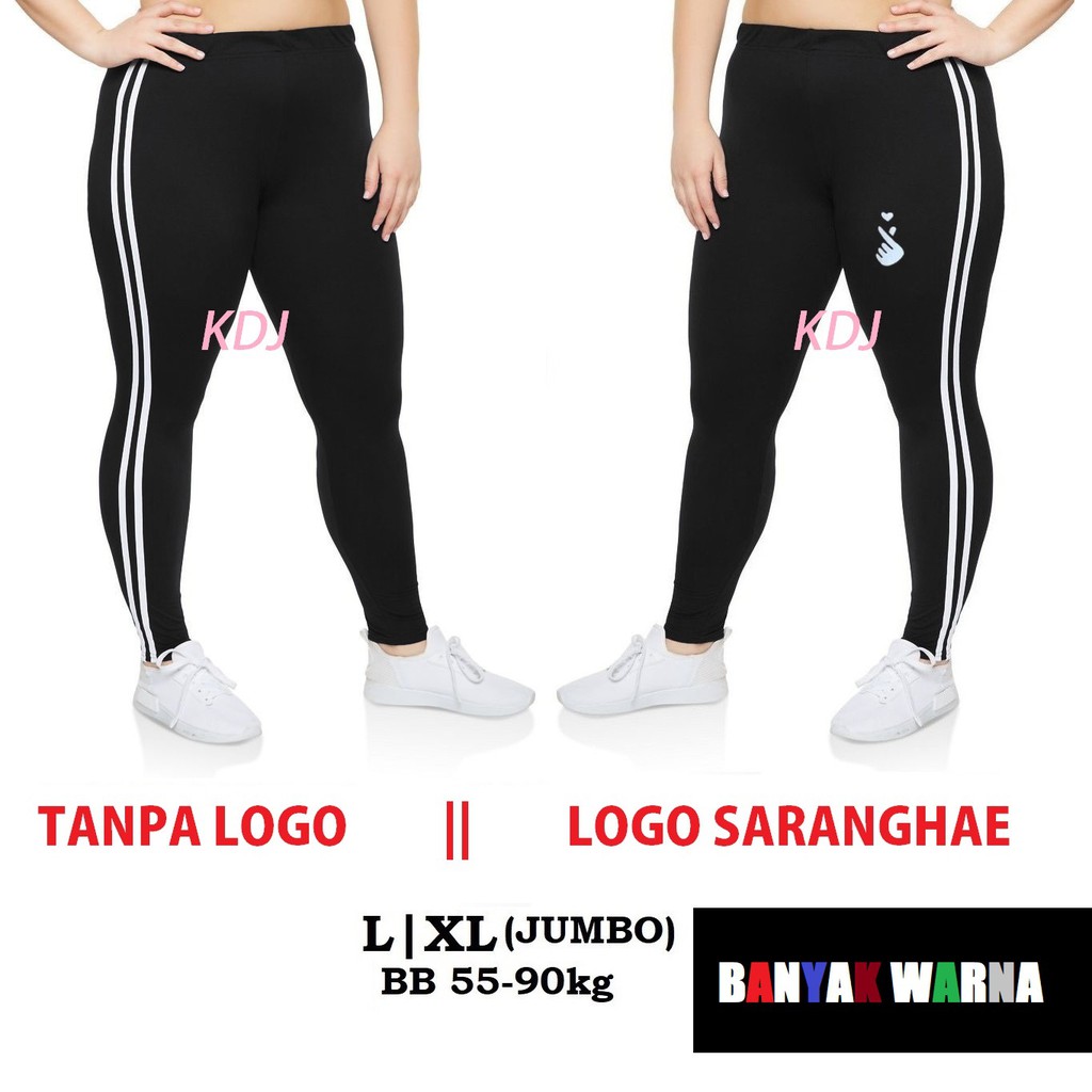 Legging Garis Korea Style Celana Leging KPOP Wanita Kekinian Lejing All size dan Jumbo Olahraga