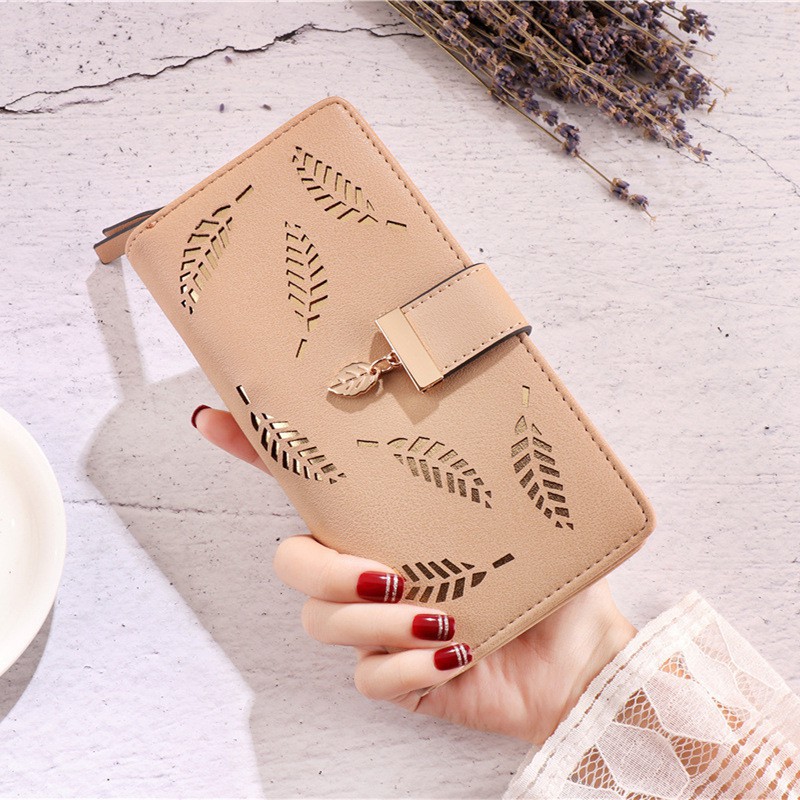 (COD)Dompet Wanita Dompet Kulit Dompet Panjang Women Wallet MALLSHOPING