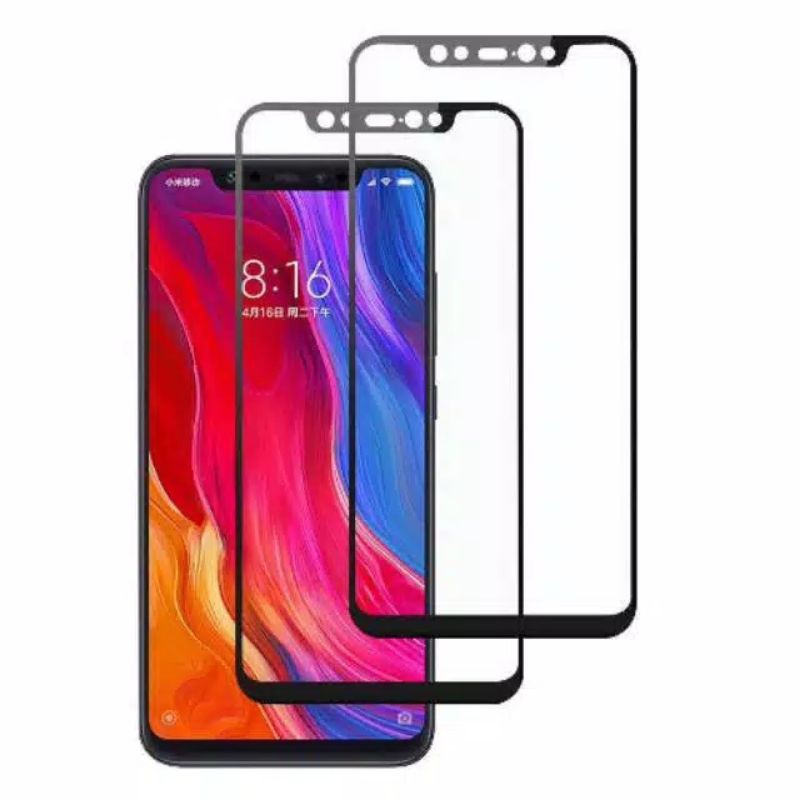 TAMPERED GLASS FULL COVER MI 8 LITE KUALITAS PREMIUM 9H