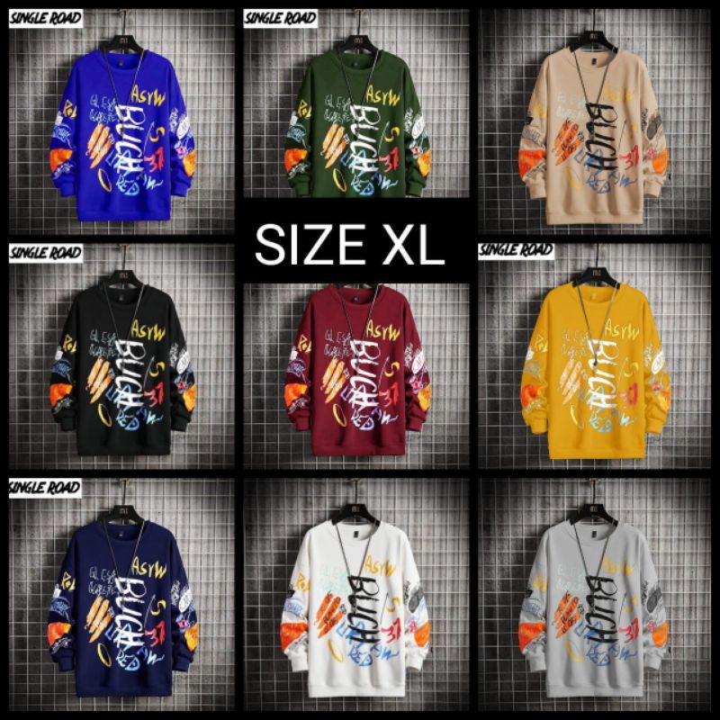 BAJU SWEATER BUCH SIZE XL Fashion Pria Sweater Lengan Panjang Keren Remaja Style