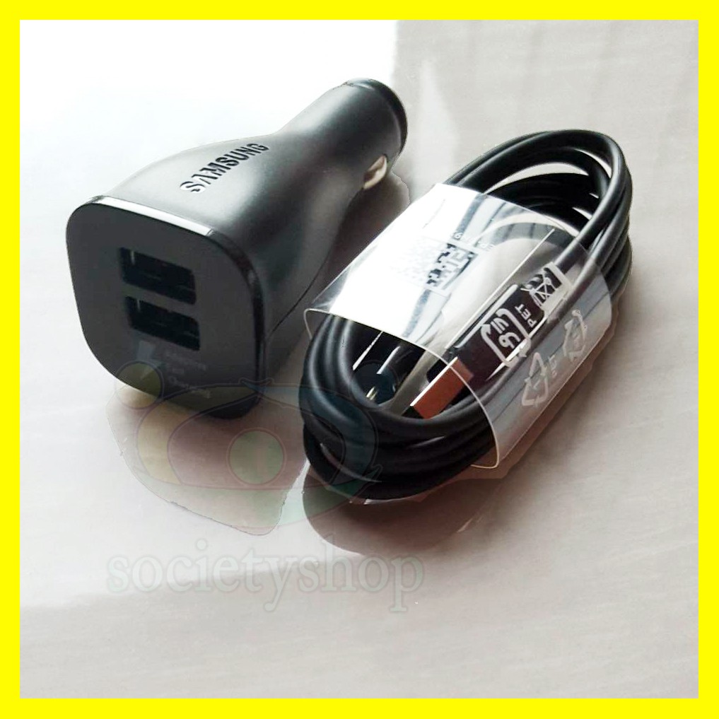 Samsung Car Charger MOBIL S6 S7 J5 J7 J3 J4 A5 A7 Fast Carger Adapter Hp Casan 15W Dual Note 2 3 4 5