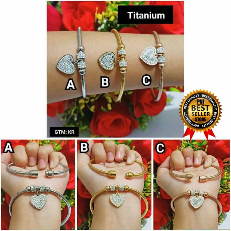 PERHIASAN WANITA PENGANTI EMAS GELANG TANGAN TITANIUM ASLI