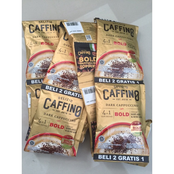 Kopi Delizio Caffino Bold Dark Cappuccino 1 renceng Kopi sachet instan