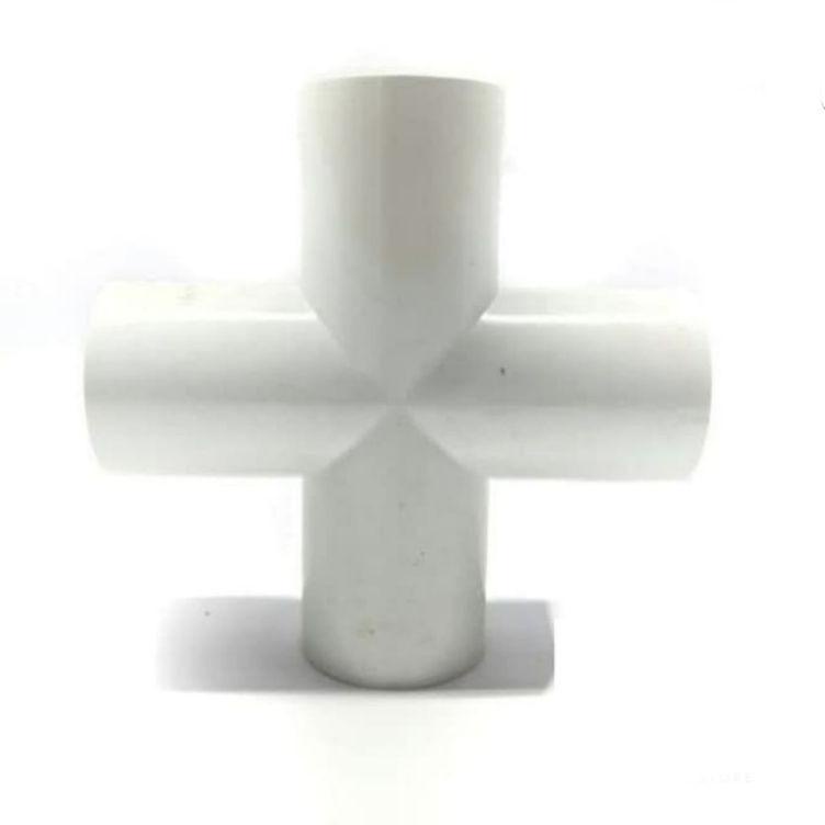 Sambungan fitting konektor tee cross elbow 4 way arah side pipa pvc 1/2 , 3/4 , 5/8 & 1 inch 4 way a