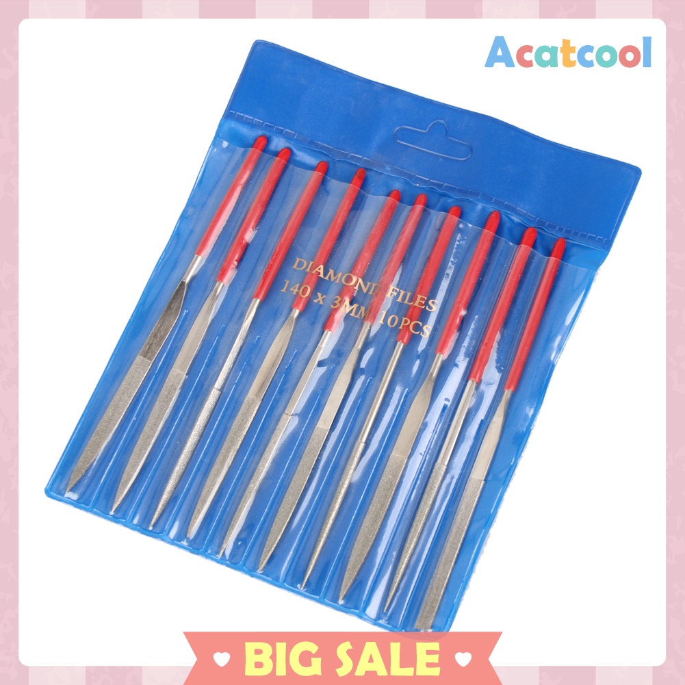 10pcs 140mm Diamond Mini Needle File Set Handy Tools for Ceramic Crafts