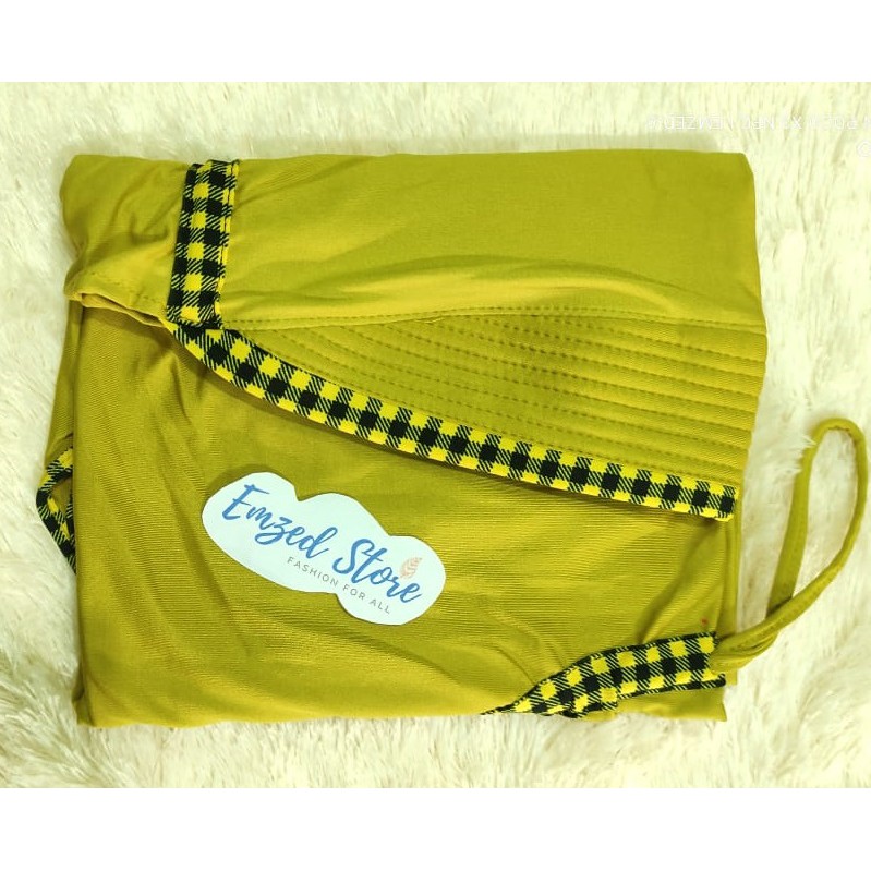 [COD] Termurah -  Jilbab Instan Serut Kotak | Hijab Serut Inayah Jilbab Jersi Serut Jersey Jumbo-Lemon