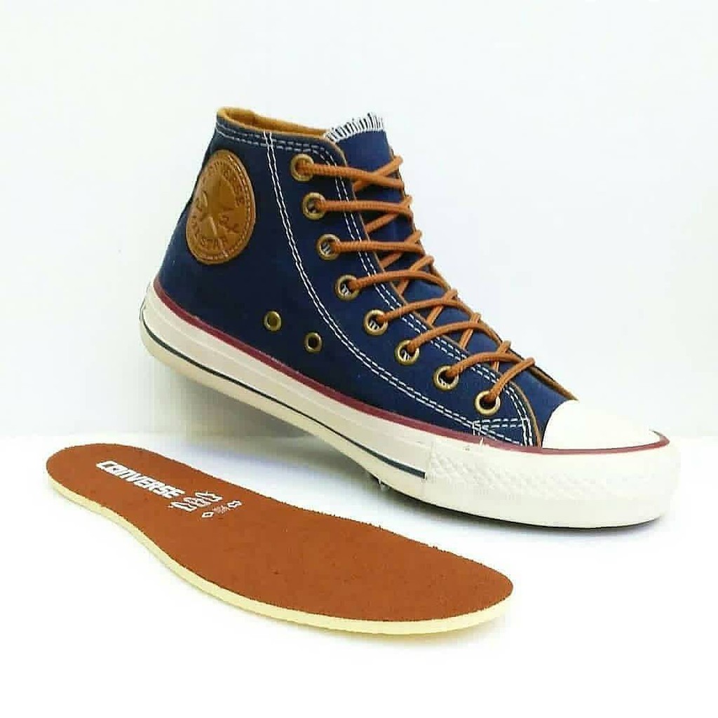 Sepatu Converse Sneakers Pria Wanita Navy Biru Dongker Casual Kets High Tinggi Import Vietnam