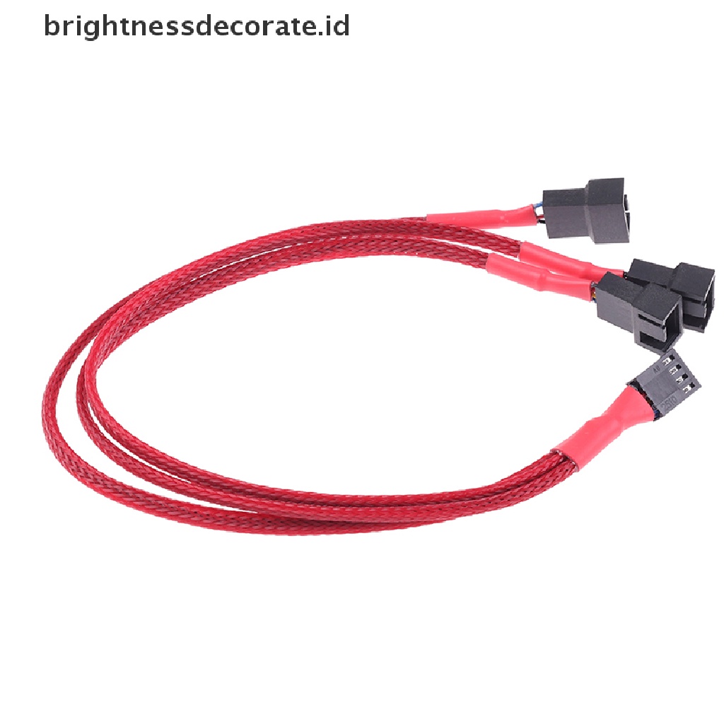 [birth] 1Pc Red Computer Fan Line 1 To 3 Way 4Pin PWM Fan HUB Hub Fan Extension Cable [ID]