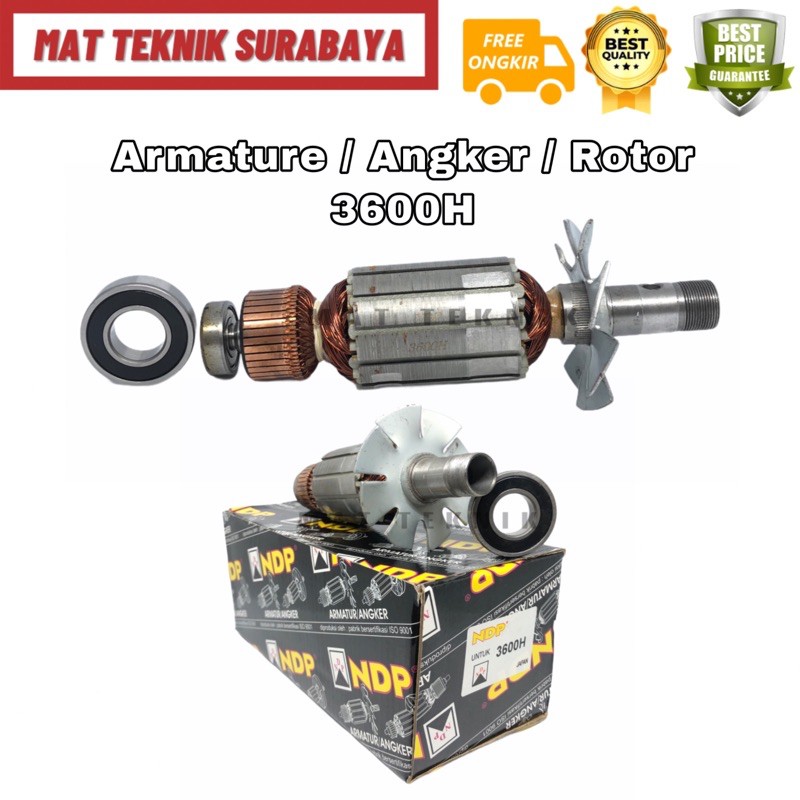 NDP Armature / Angker / Rotor Mesin Router 3600H 3600 H Makita Bull