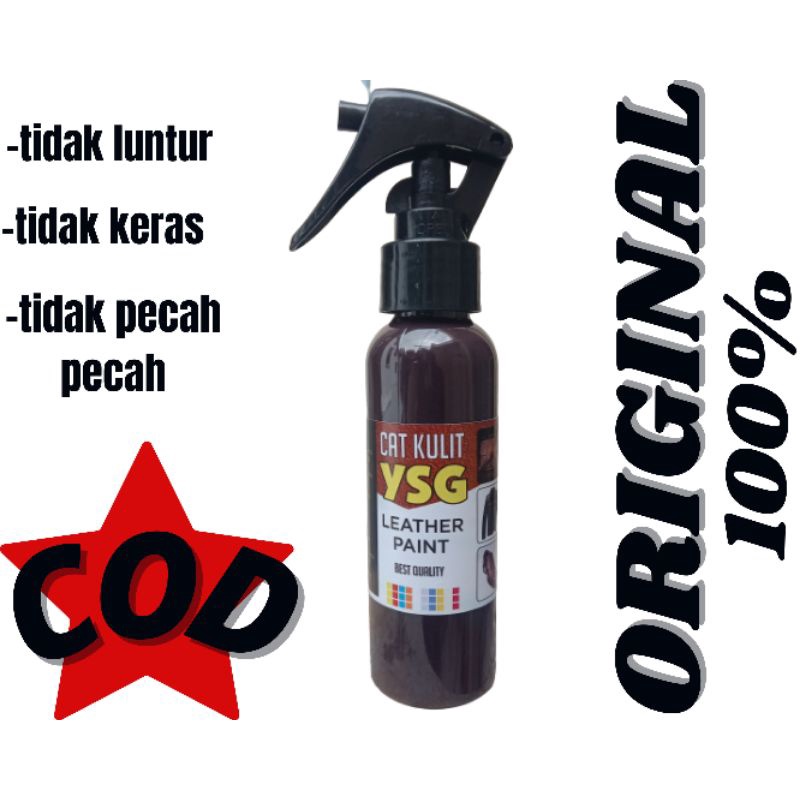 cat kulit asli warna coklat tua isi 100ml, cat untuk bahan kulit,jaket kulit,tas kulit,sepatu kulit,jok kulit