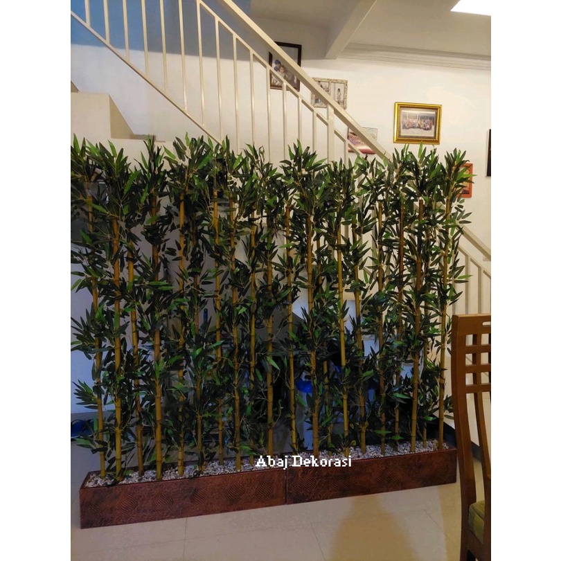 partisi pembatas ruangan tirai penyekat lemari rak sekat 2muka dekorasi bambu partisi 170cm Partisi