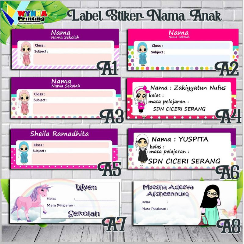 Jual Label stiker anak buat ditempel di buku sekolah Indonesia|Shopee