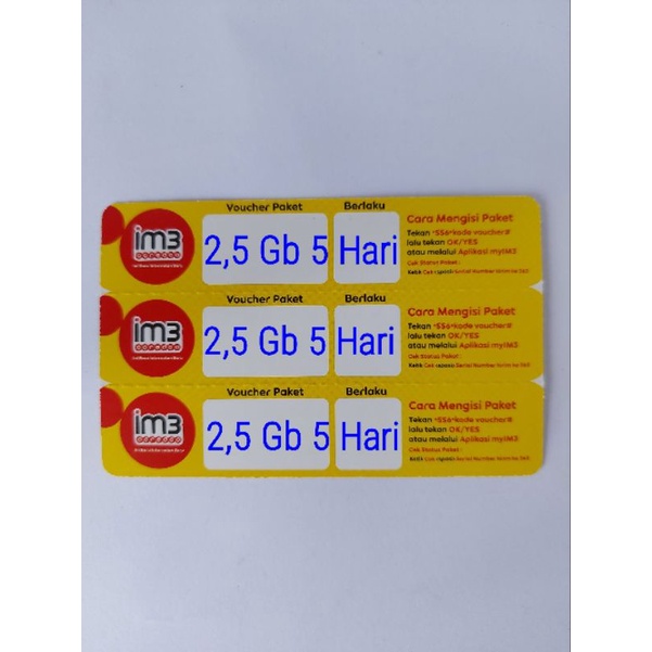 Voucher Indosat 2,5 Gb 5 Hari