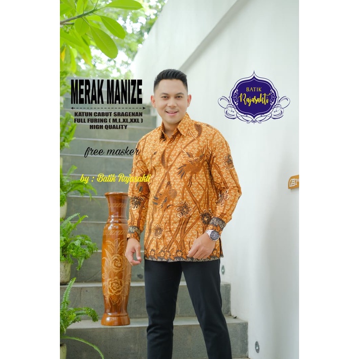 MERAK MANIZE RAJASAKTI KEMEJA BATIK SOLO PRIA LENGAN PANJANG LAPIS FURING ATASAN BATIK PREMIUM MODERN KATUN HALUS BAHUWIRYA  BANAMITRA BANAMITRA PUTIH BANGSAWAN BAYU PUTRA BERLIAN BIRU BHARATAYUDA BIMASENA BIRENDRA BIRU INDAH BRAHMAKERTA BRAHMAKERTA MERAH