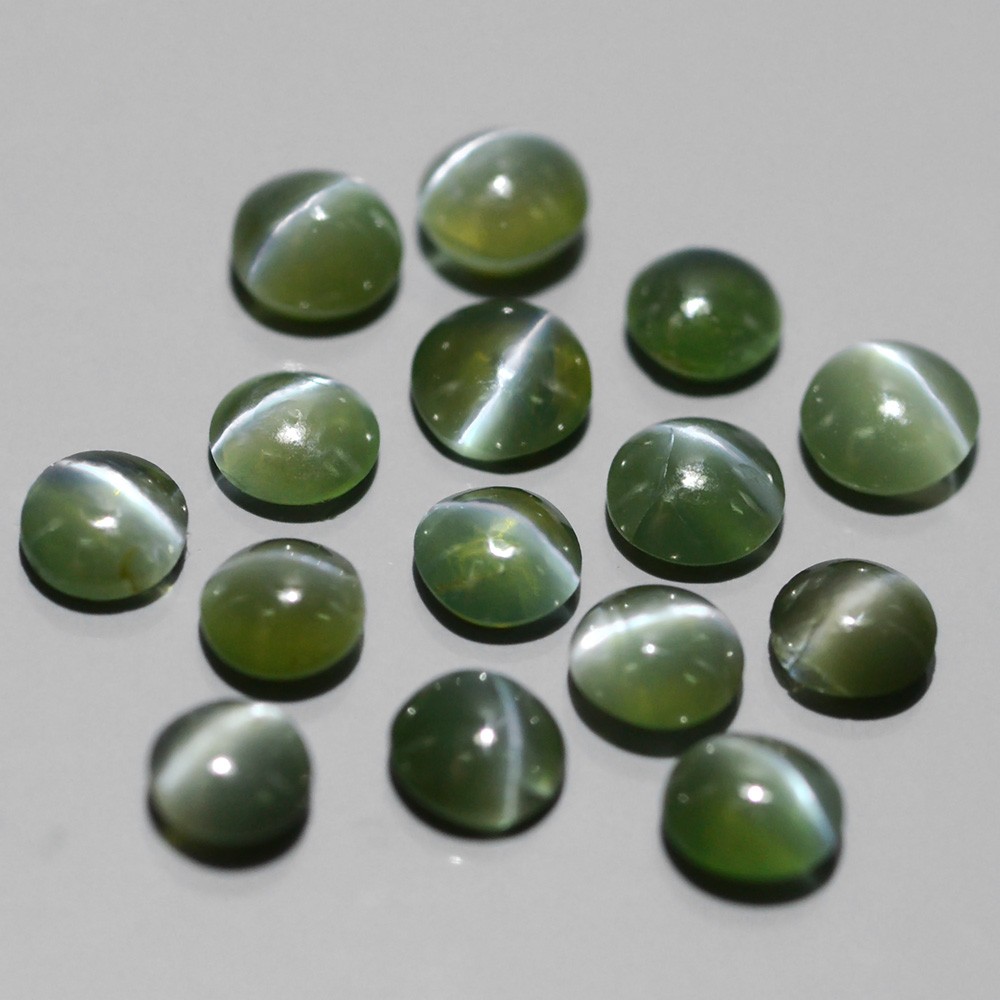 Lot 2.07tcw Round Cabochon Natural Green Sharp Cat's Eye Alexandrite AXD006