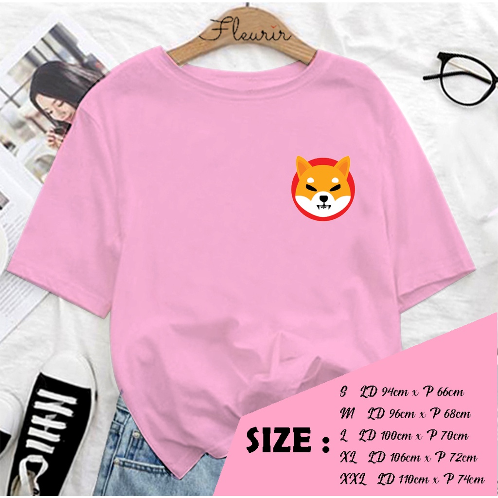 FLEURIR - KAOS SHIBA LOGO OVERSIZE KATUN WANITA DEWASA PRIA DEWASA UNISEX