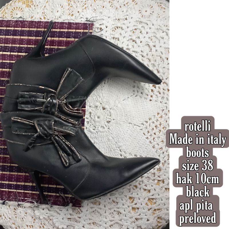 sepatu boots wanita brand rotelli original size 38
