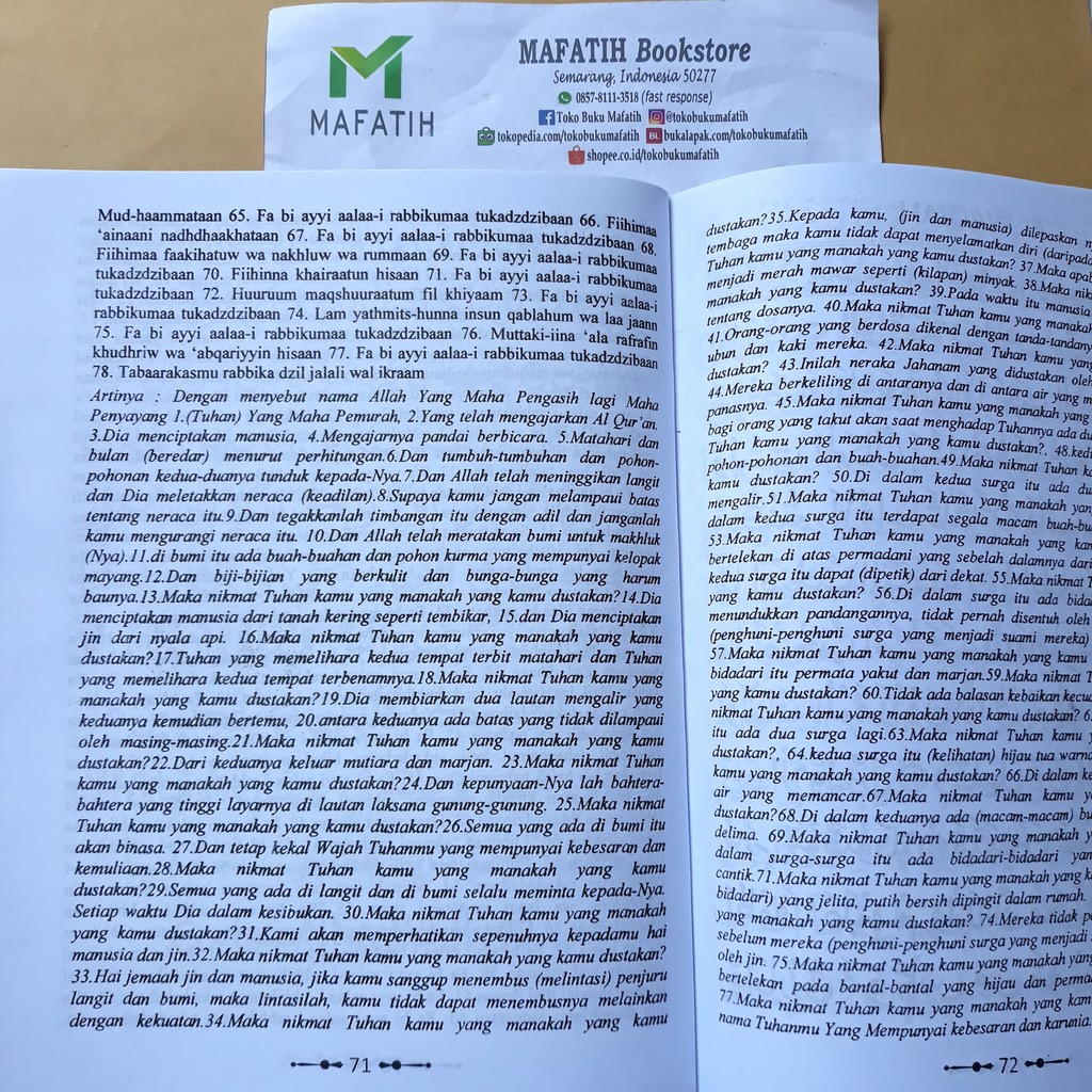 Buku Yasin Tahlil Mujahadah Ar Rahman Al Waqiah Al Mulk Asmaul Husna