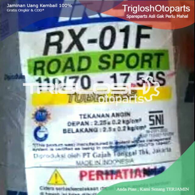 DIJAMIN BARU Ban tubles irc 110/70/17 ring 17 .FREE PENTIL