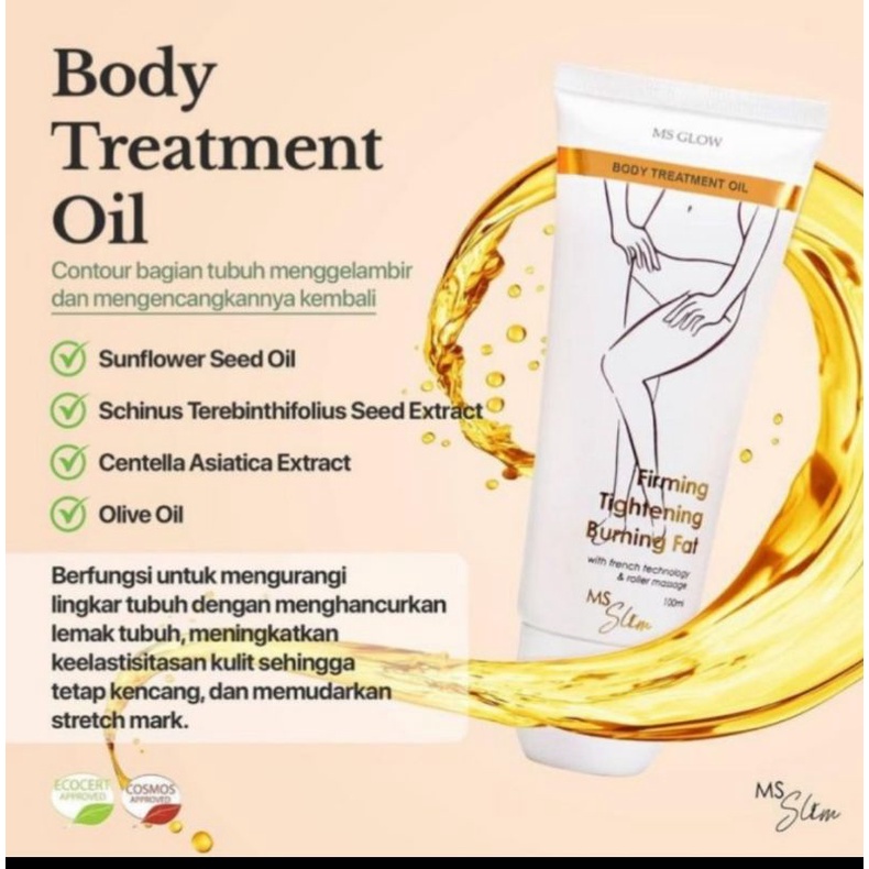 MS Glow Slimming Oil Treatment Burning Fat Cream Penghancur Lemak  Body Treatment Oil MsGlow