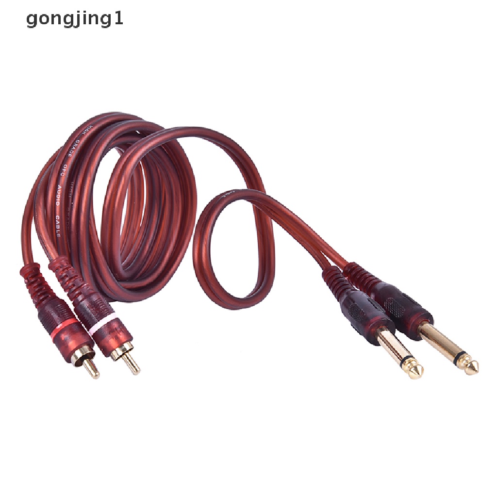 Kabel Audio Mixer Dual RCA Male to Dual 6.35mm 1 / 4 inch Panjang 1.5M