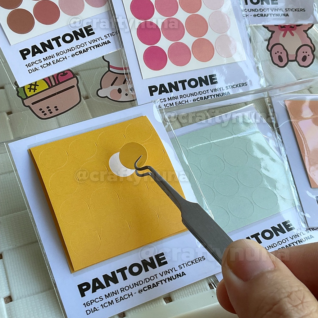 (CNDS04) Sticker Dot Bulat 1cm round deco hias stiker bullet journal bujo pantone poca memo