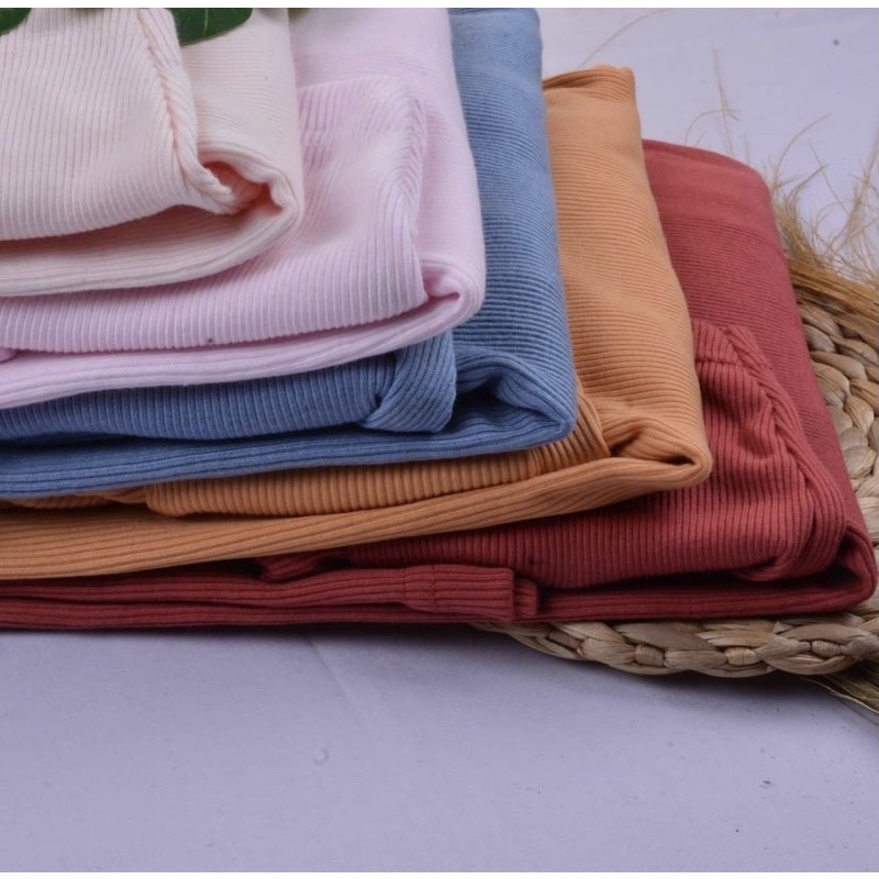Turtleneck Lengan Panjang Bahan RIB- Kaos Rajut Halus Premium - Basic Long Sleeve #Juni Series 2
