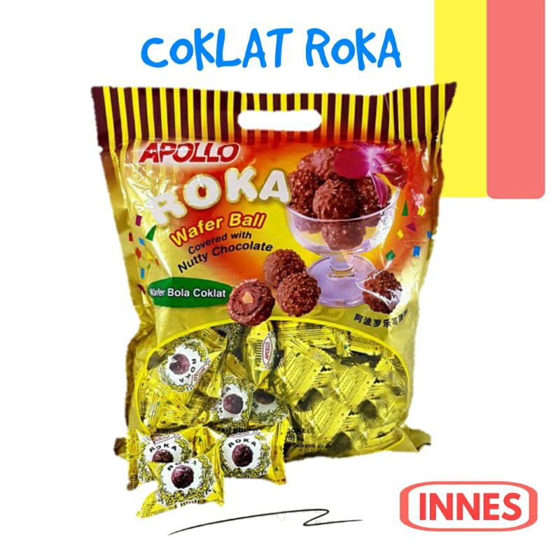 

Coklat Roka 70 Pcs / Cokelat Biskuit Apollo Roka / Wafer Ball Chocolates