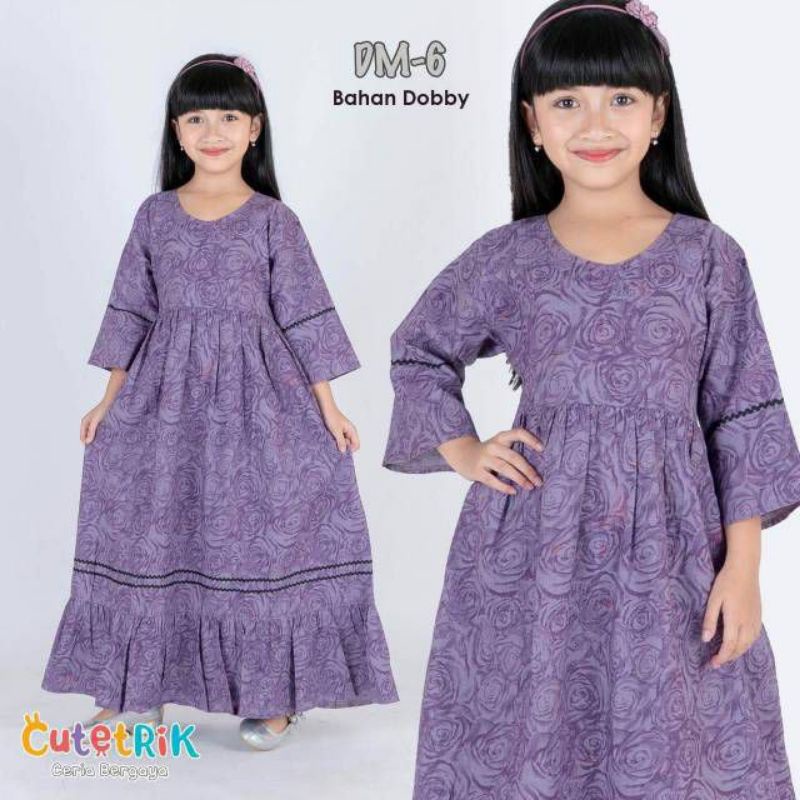Gamis Anak Cutetrik Lebaran DB6 | Dress Anak Model Terbaru