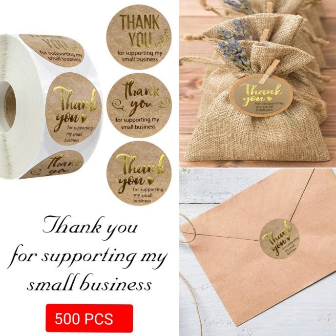 

Stiker THANK YOU FOR SUPPORTING MY SMALL BUSINESS (500PCS GOLD)