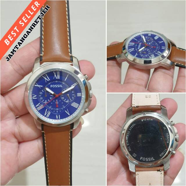 JAM TANGAN PRIA FOSSIL CHRONO SILVER BLUE