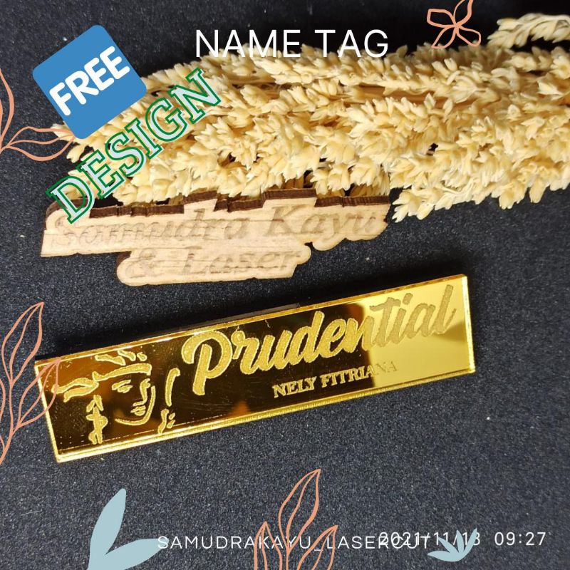 NAME TAG MIROR GOLD