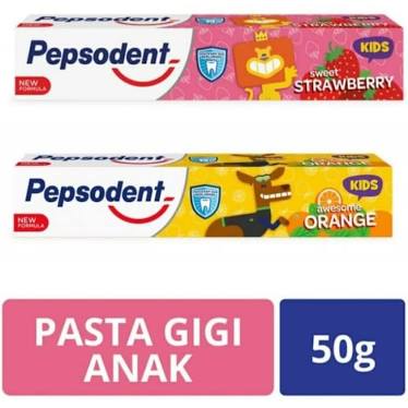 Pepsodent Kids Pasta Gigi Anak 50gr Strawberry Orange