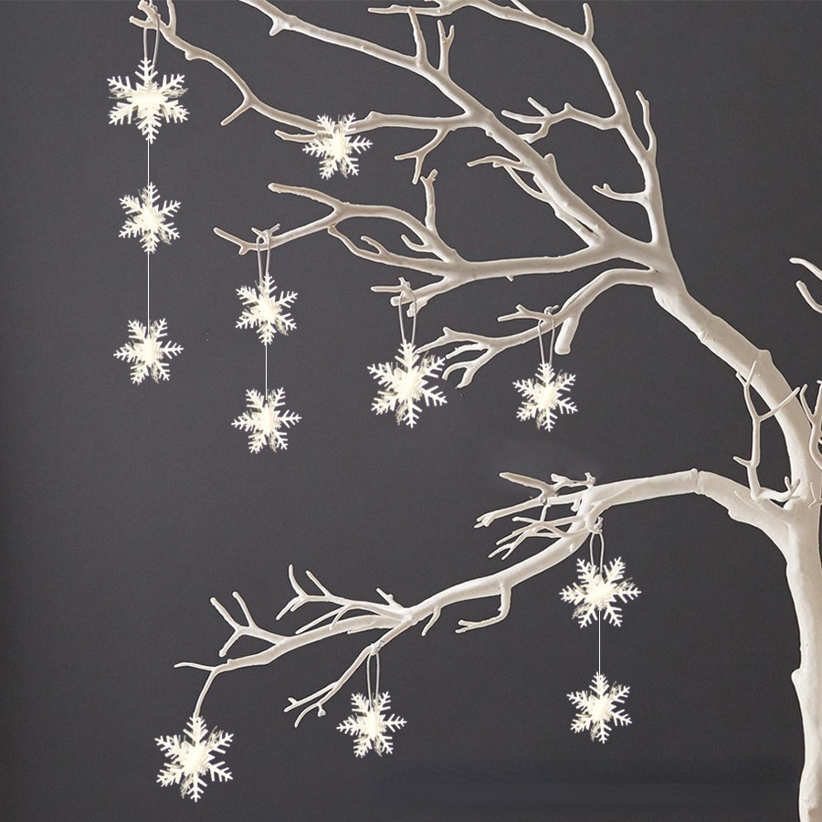 3D Snowflake Garland Paper String For Xmas Tree / Christmas Home Decor Hanging Ornaments