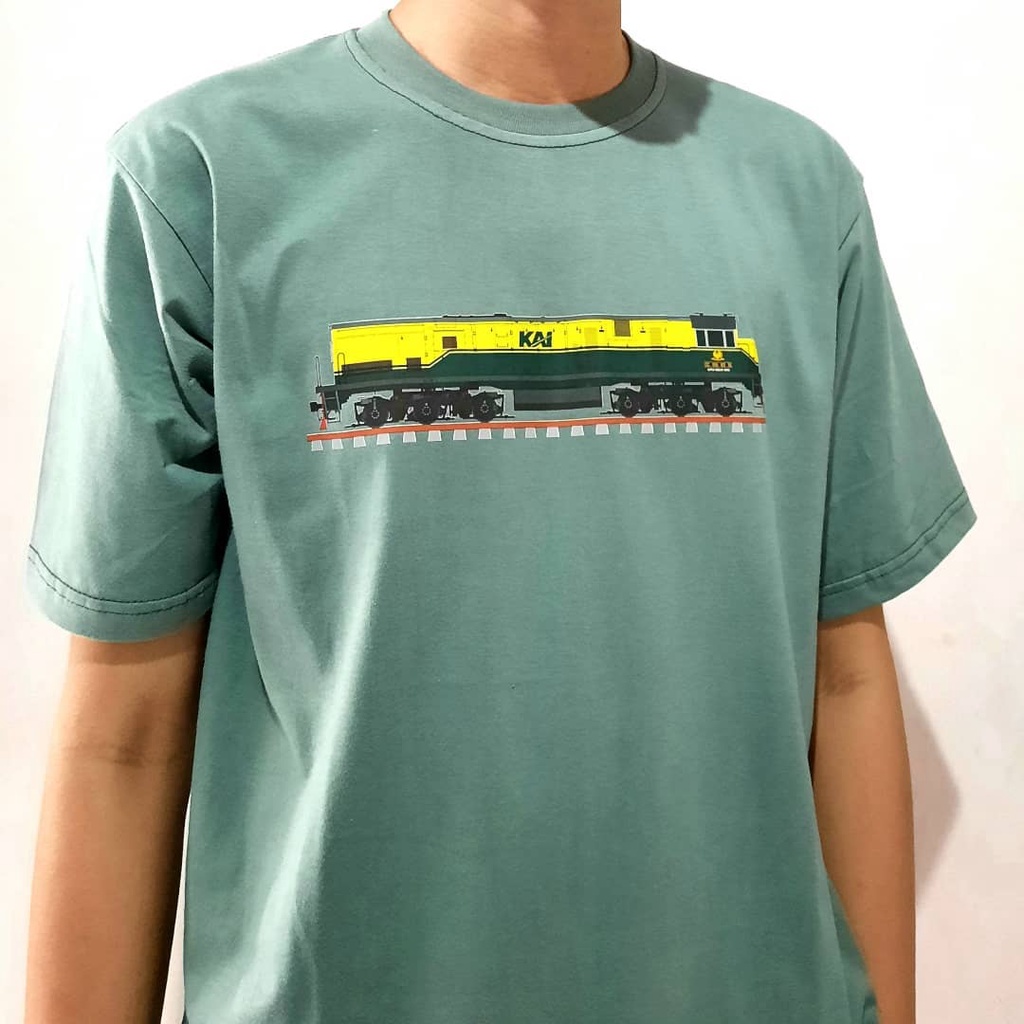 Railindo - Kaos Dewasa Kereta Api Lokomotif CC201 Vintage Livery